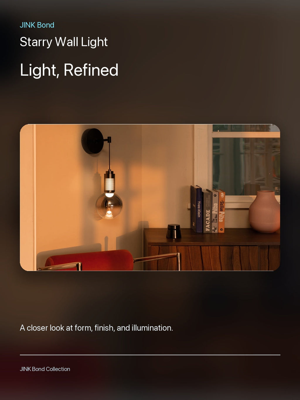 JINK Bond Starry Wall Light lighting and material detail