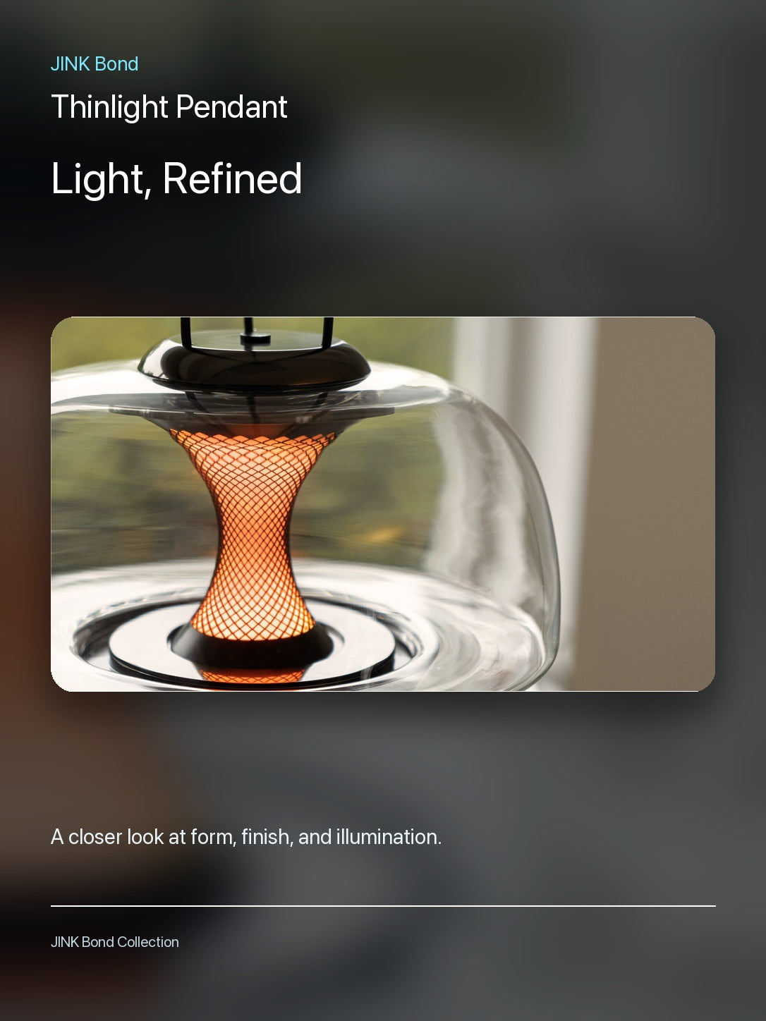 JINK Bond Thinlight Pendant lighting and material detail