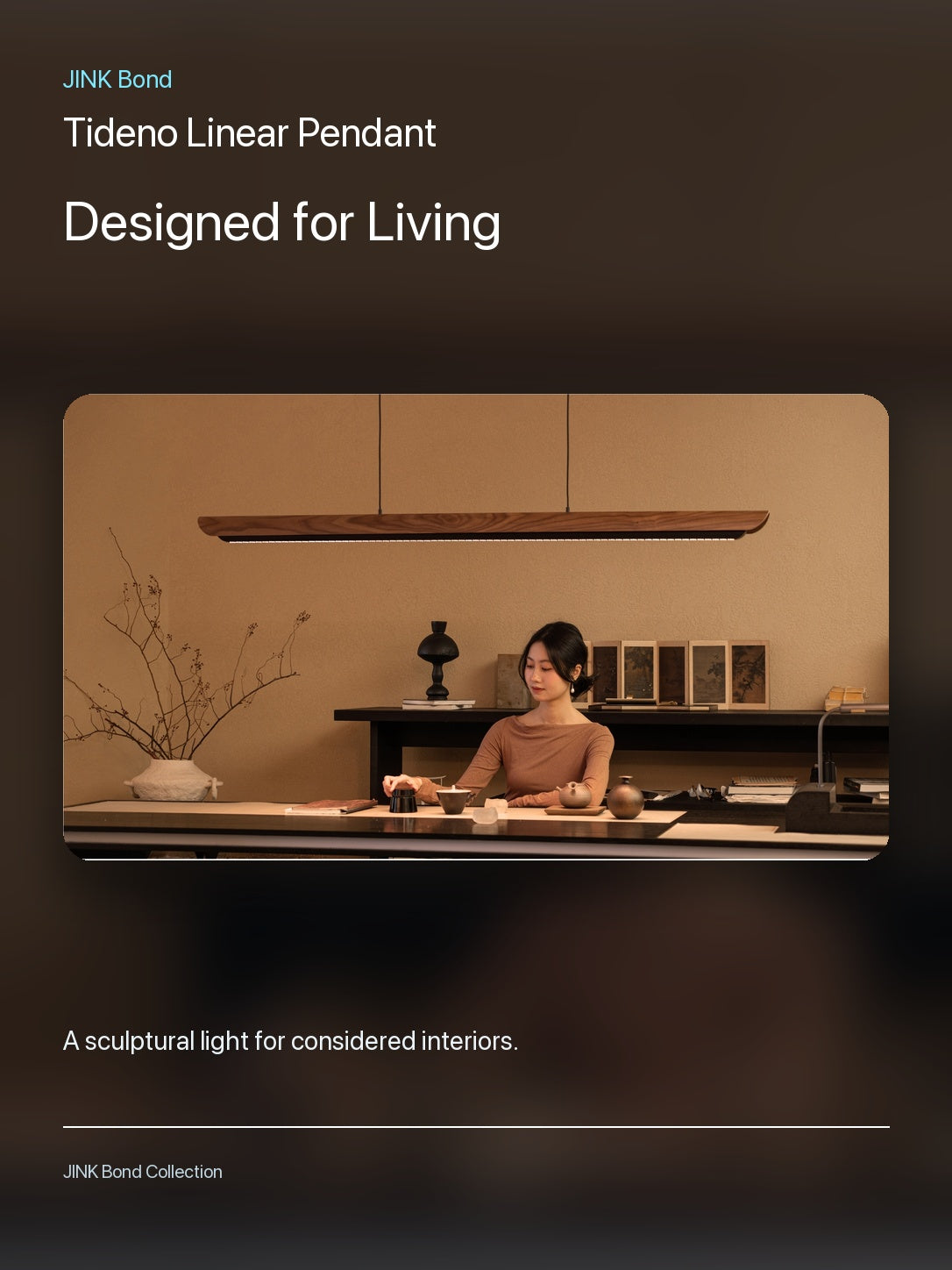 JINK Bond Tideno Linear Pendant in a modern interior