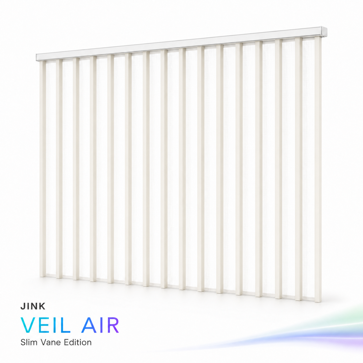 JINK Veil Air slim-vane vertical sheer shade on white