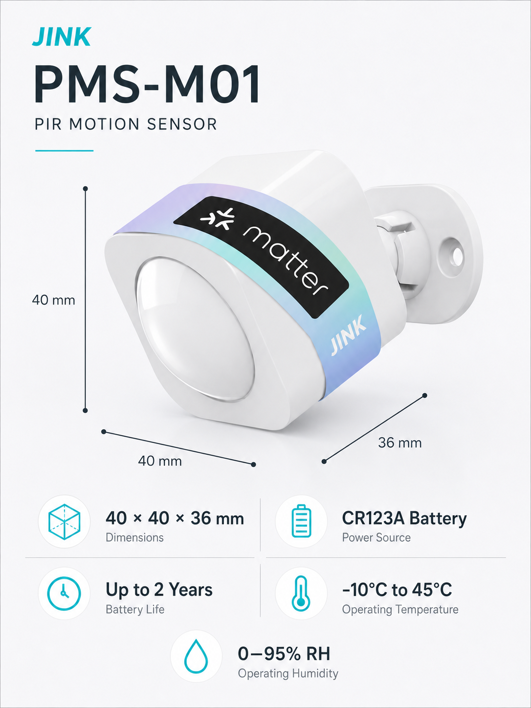 JINK PIR Motion Sensor PMS-M01 specifications