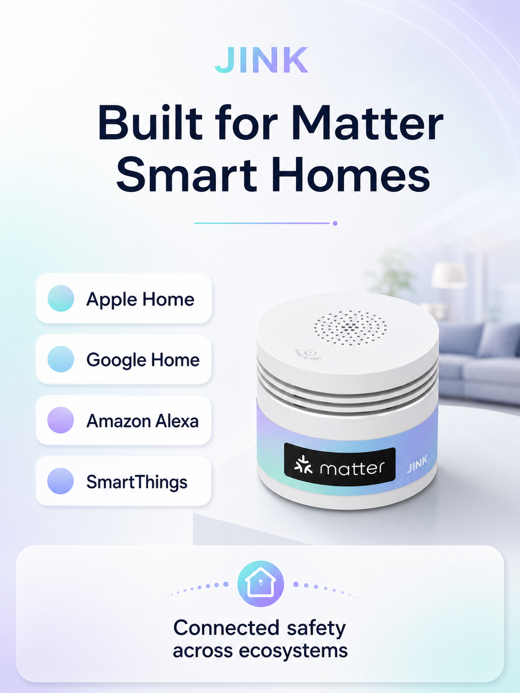 JINK Smoke Sensor Matter ecosystem compatibility