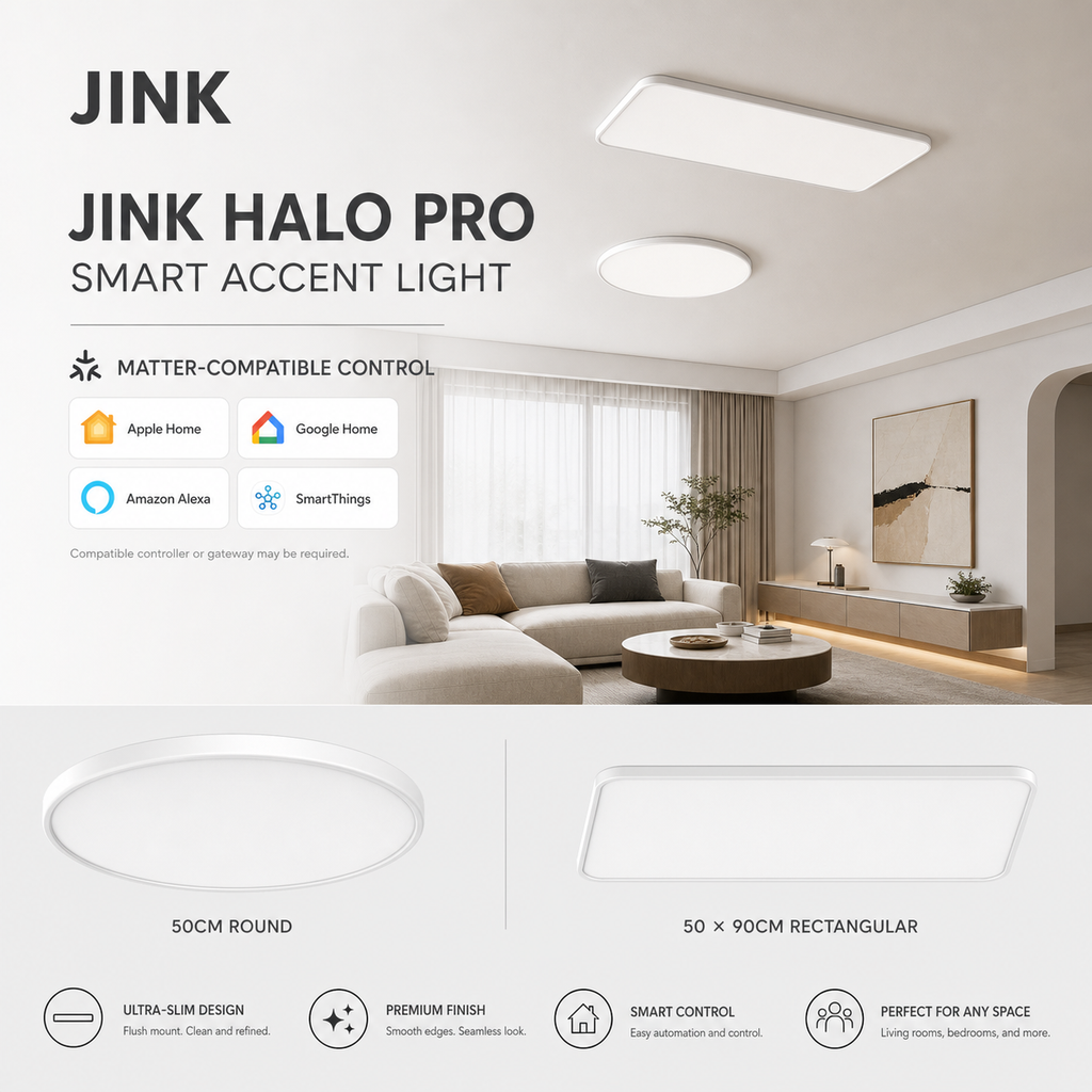 JINK Halo Pro Matter-compatible smart accent ceiling light hero image