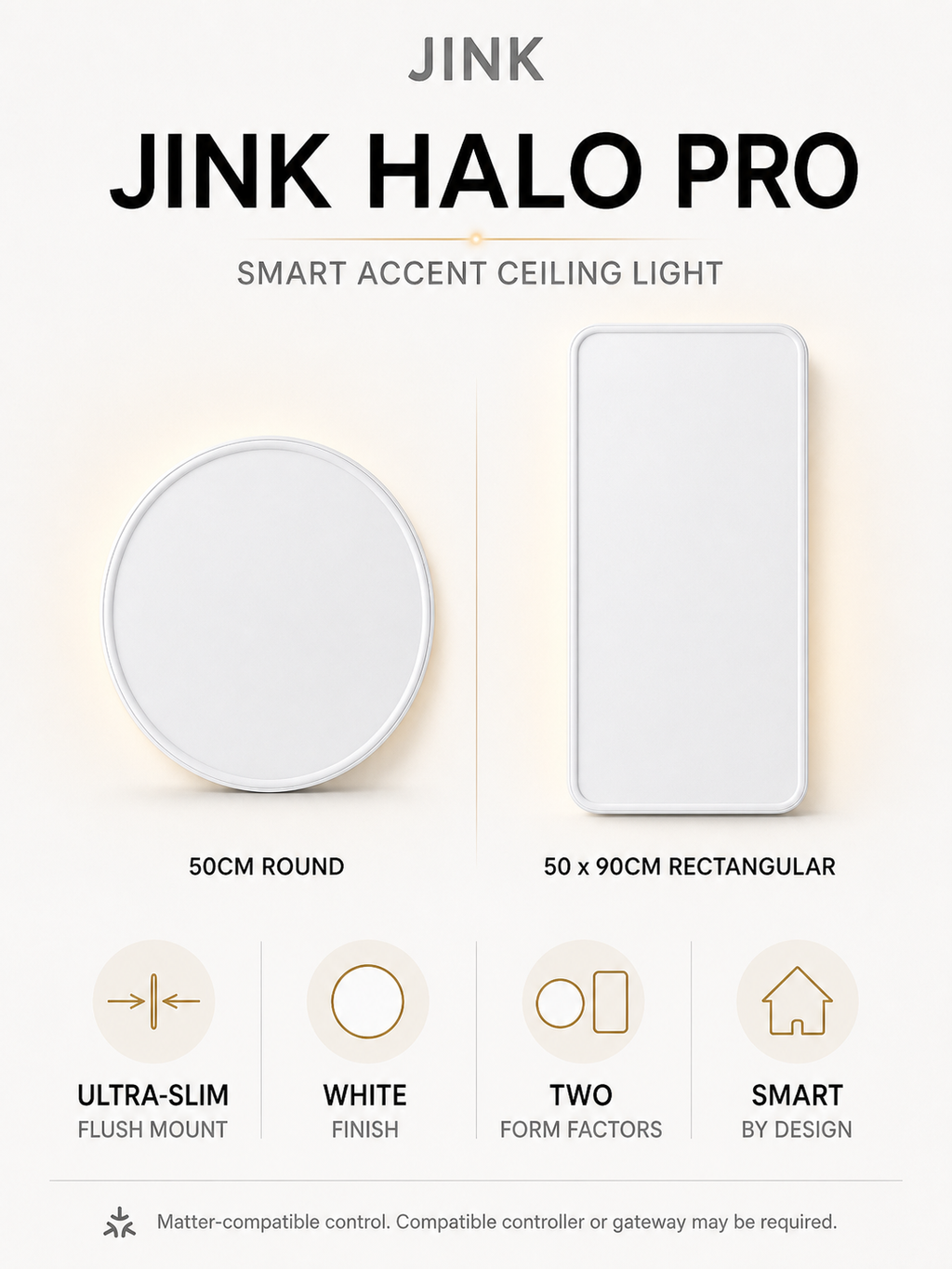 JINK Halo Pro 50cm and 50x90cm size specification image