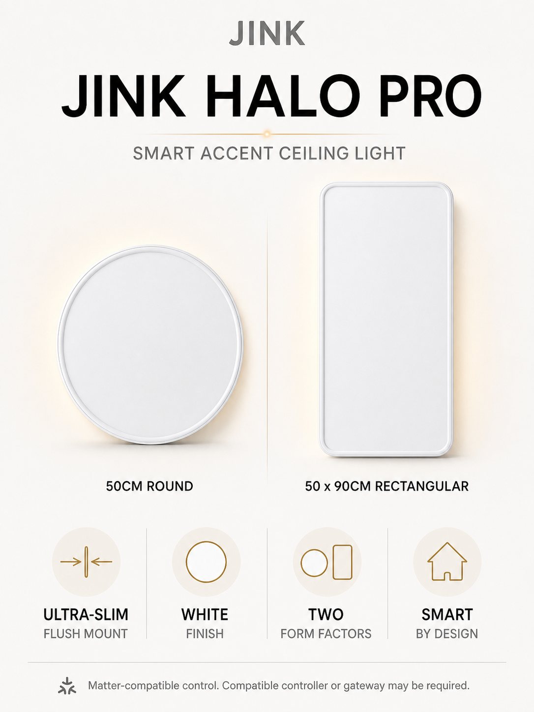 JINK Halo Pro 50cm and 50x90cm size specification image