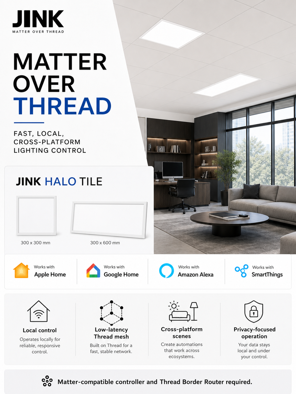 JINK Halo Tile Matter over Thread platform benefits image