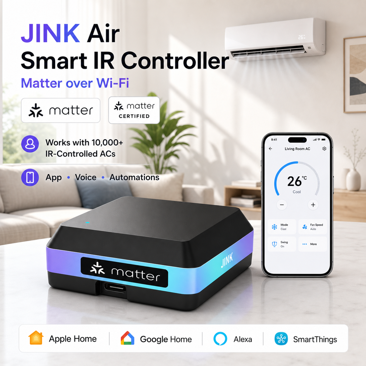 JINK Air Matter smart IR air conditioner controller comprehensive hero