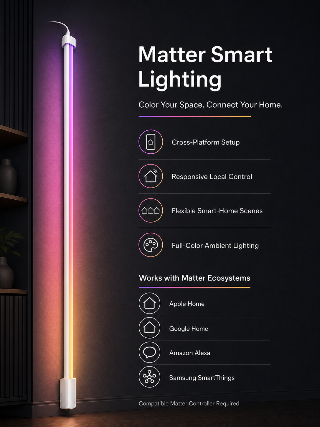JINK Axis Tube Matter smart lighting benefits and compatible ecosystems