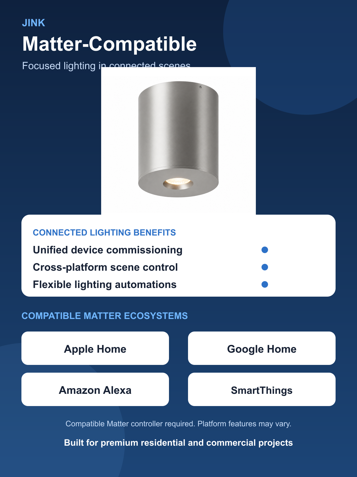 JINK Beam SA03 Matter benefits and compatible smart home platforms
