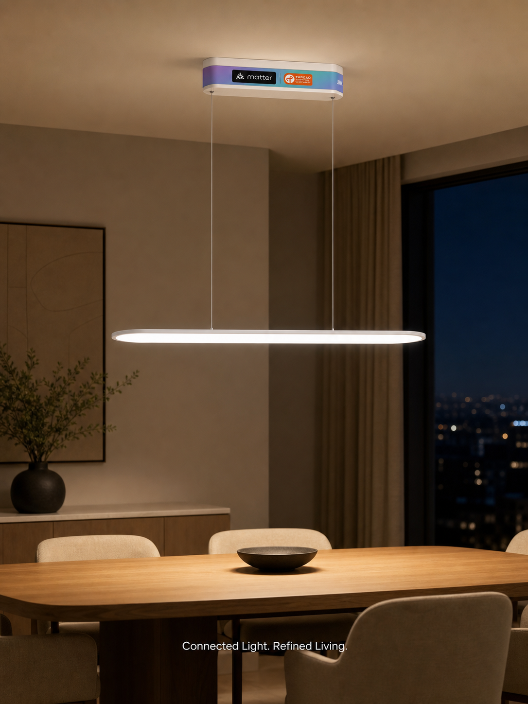 JINK Bond Pro smart linear pendant dining room scene