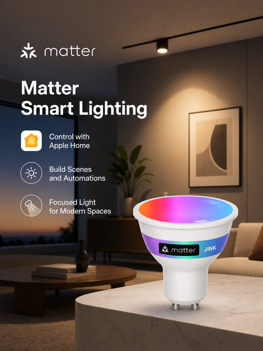 JINK Bulb GU10 Matter Apple Home smart lighting benefits