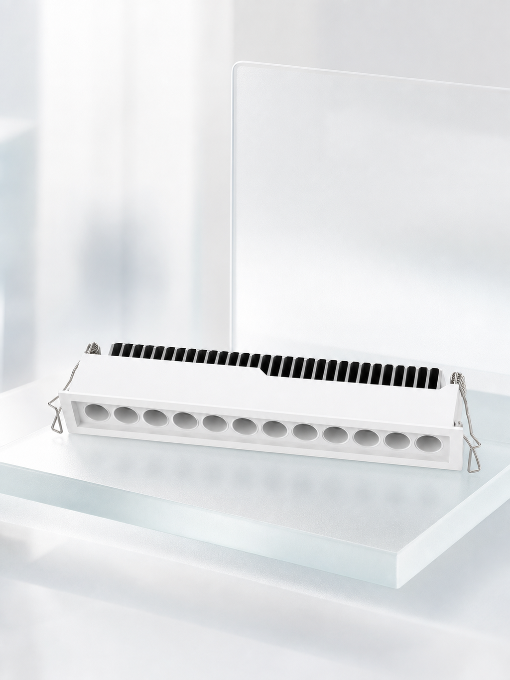 JINK Dot H100 linear grille light on frosted glass
