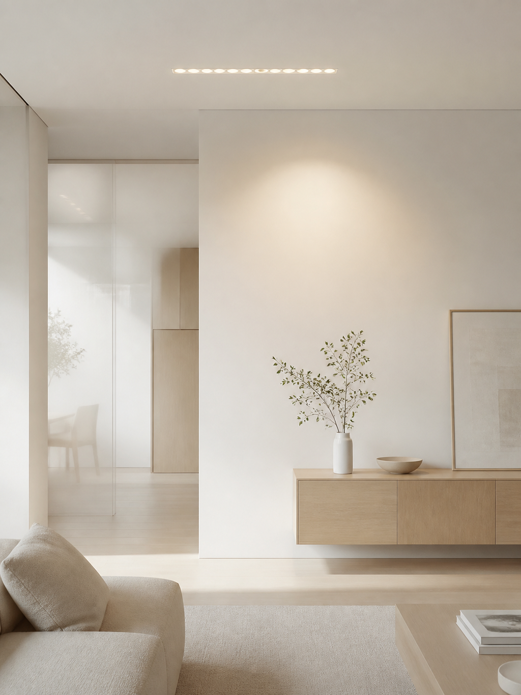 JINK Dot H100 installed in a modern white ceiling