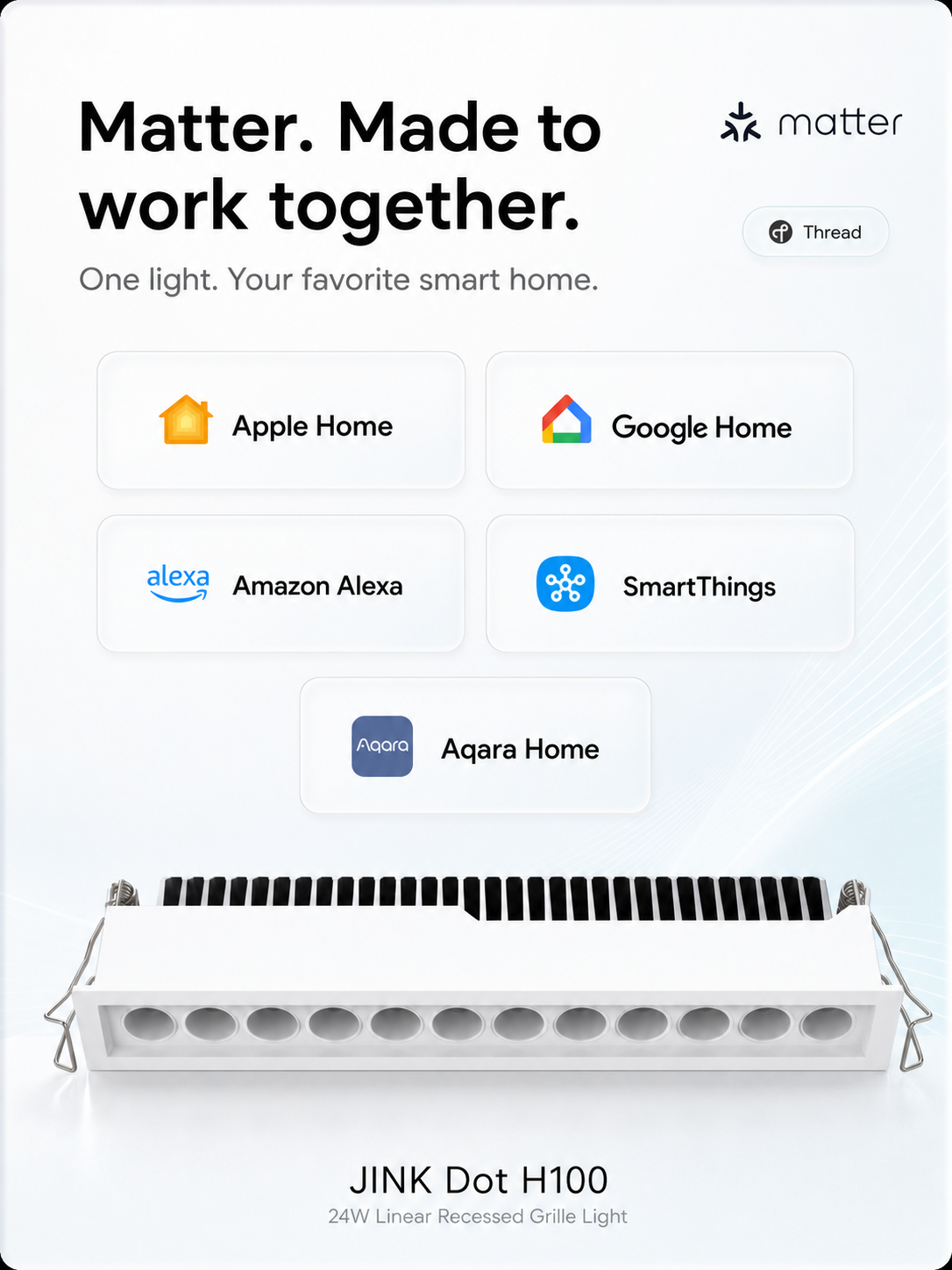 JINK Dot H100 Matter over Thread compatible platforms