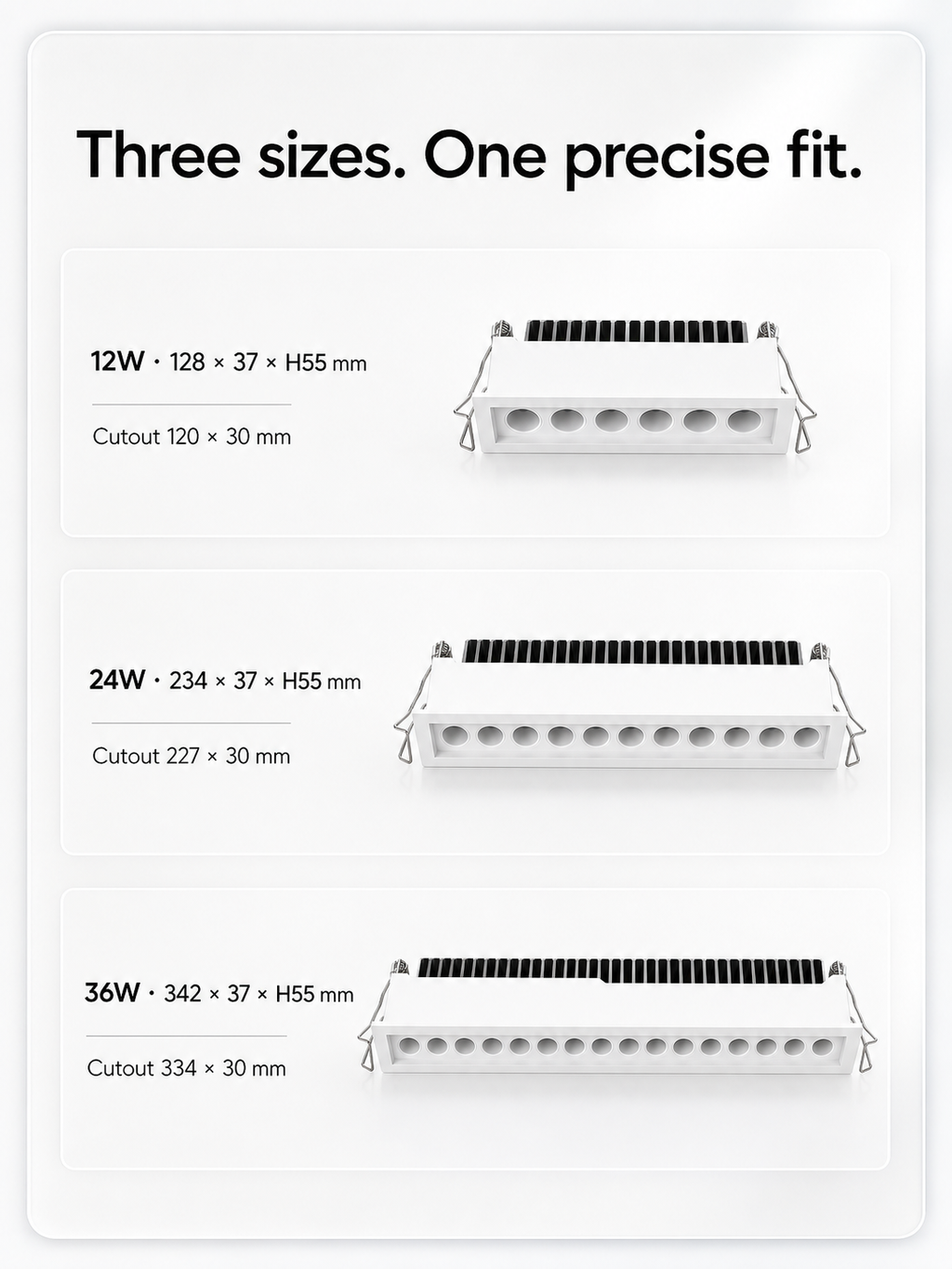 JINK Dot H100 12W 24W and 36W size lineup