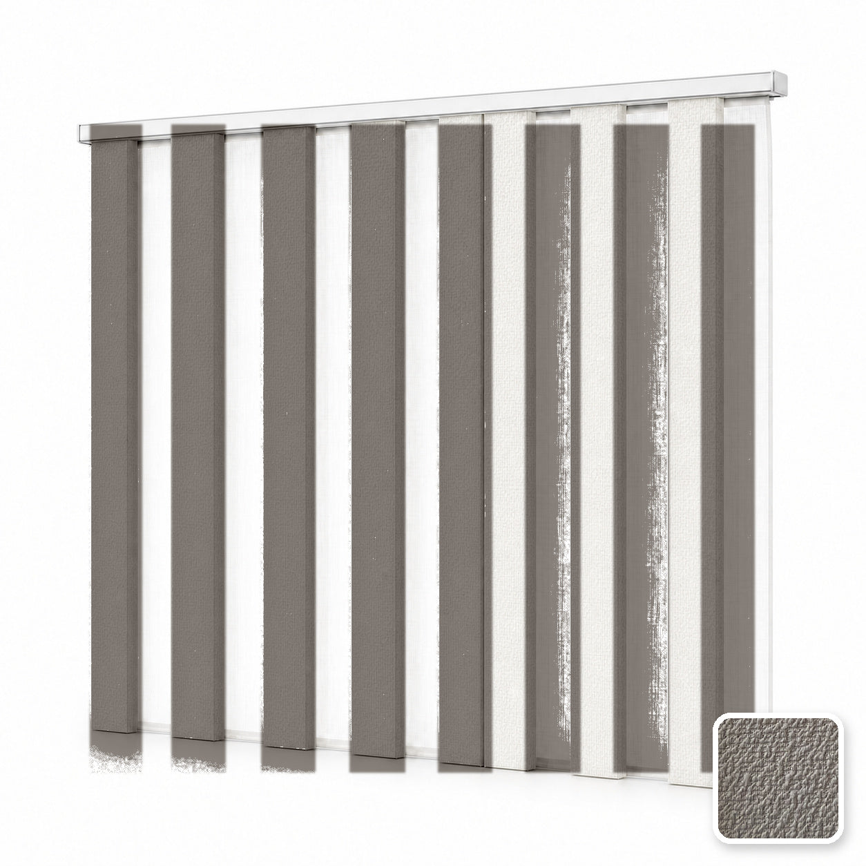 JINK Veil smart motorized dream curtain M-105, white background effect image with real fabric swatch inset