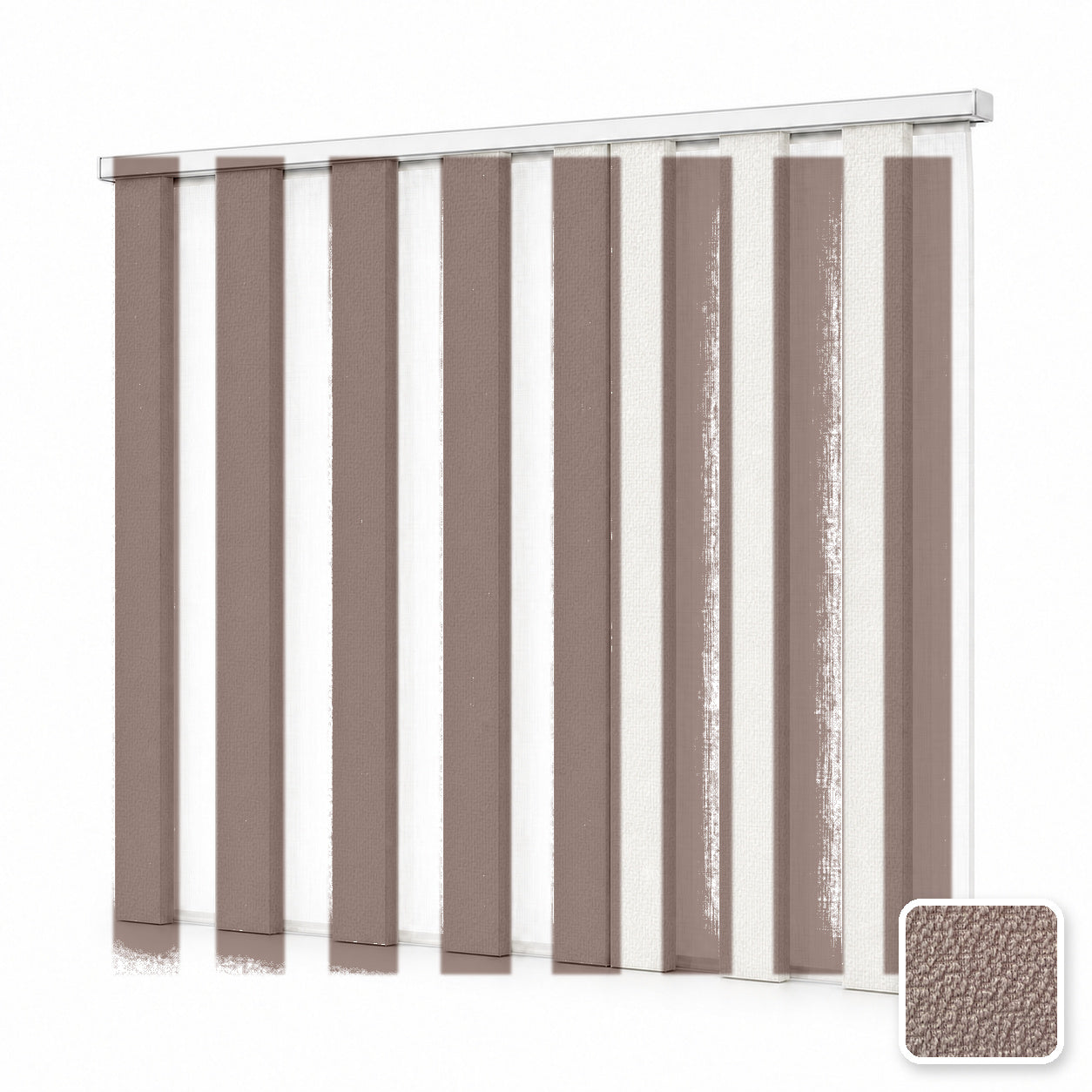 JINK Veil smart motorized dream curtain M-106, white background effect image with real fabric swatch inset