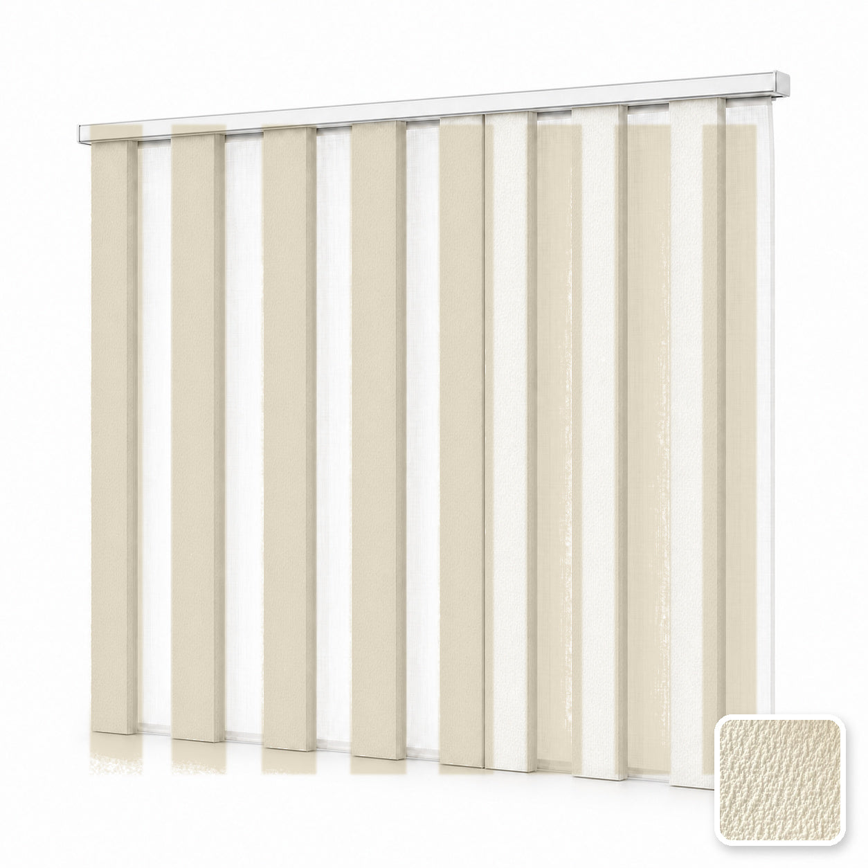 JINK Veil smart motorized dream curtain M1001-2, white background effect image with real fabric swatch inset