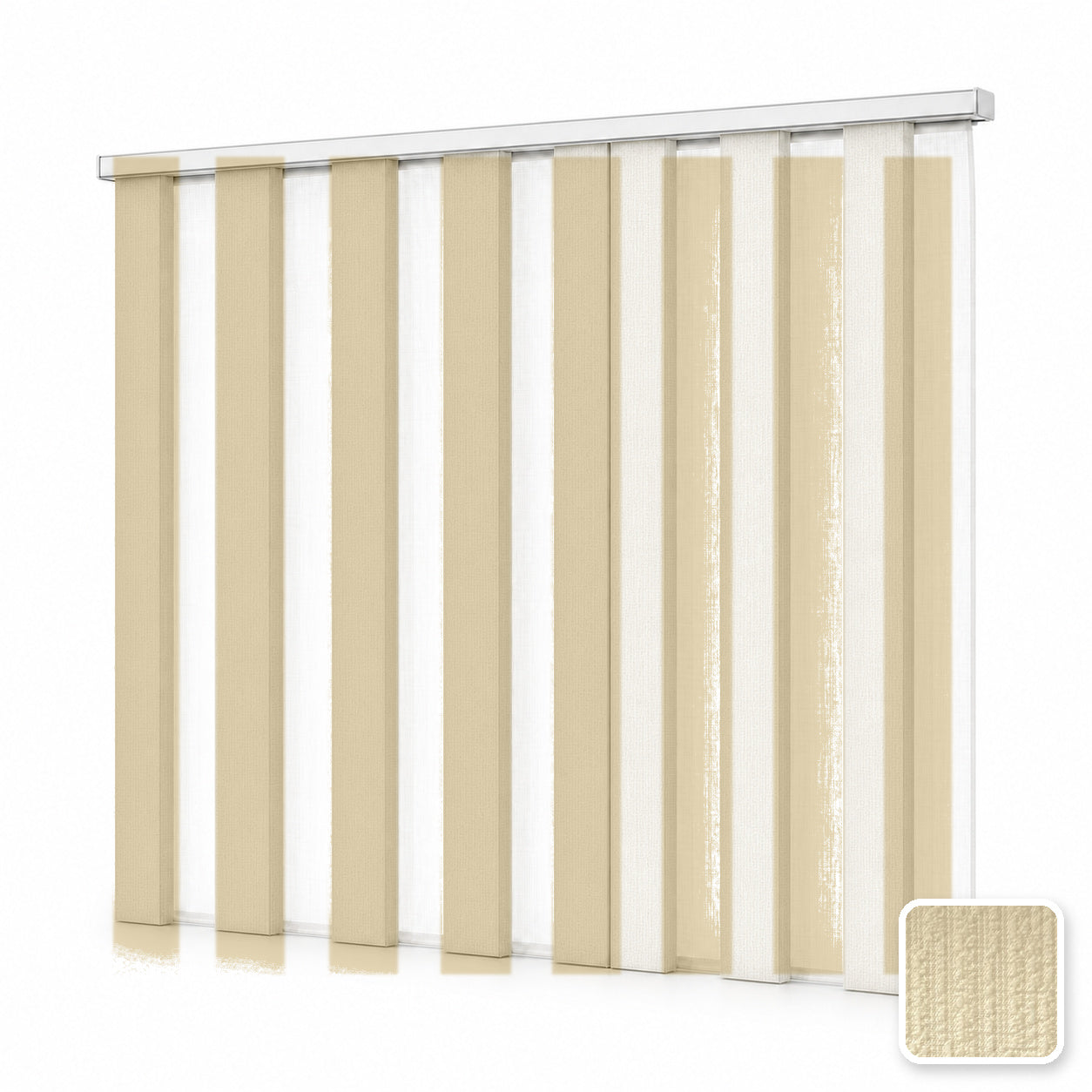 JINK Veil smart motorized dream curtain M1002-3, white background effect image with real fabric swatch inset