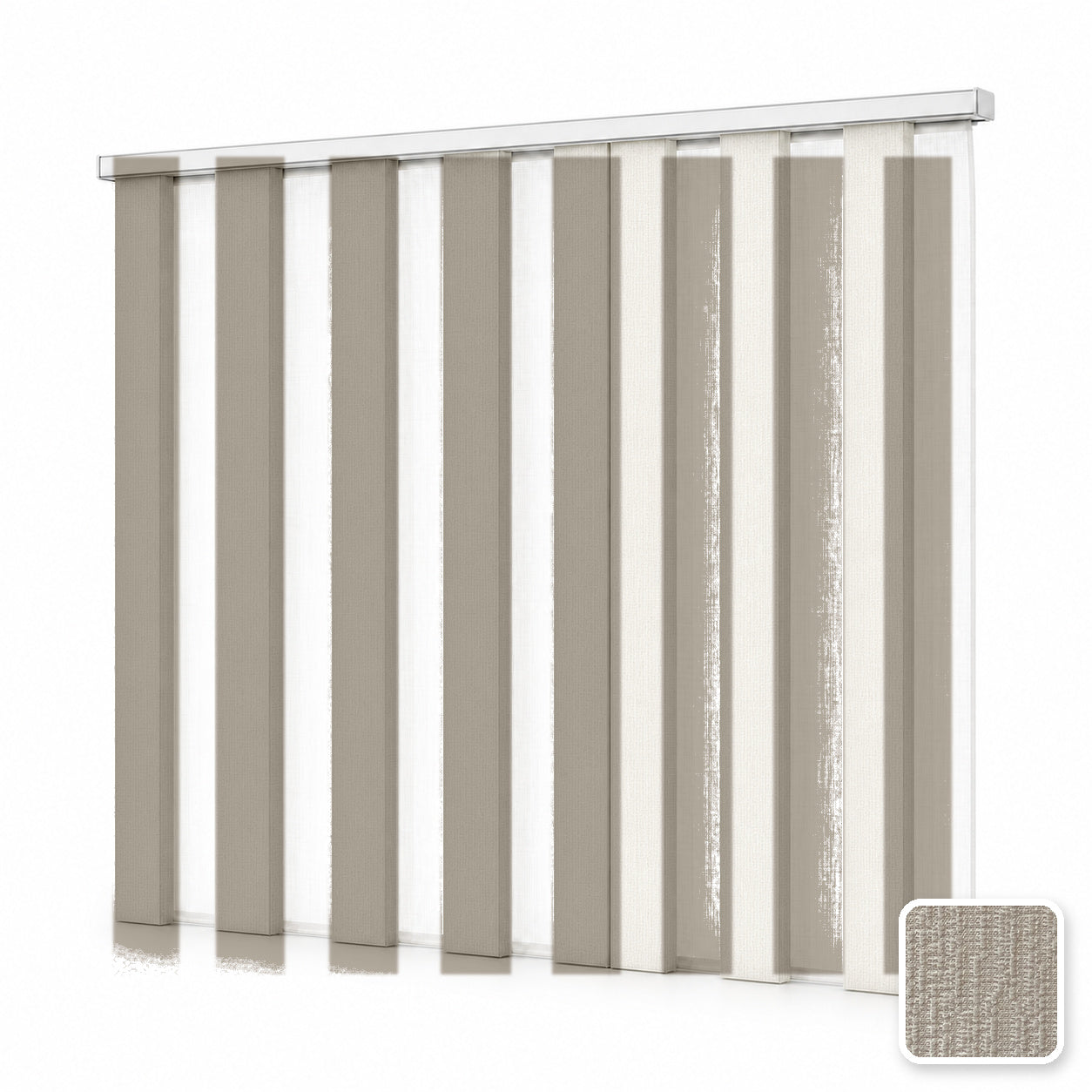 JINK Veil smart motorized dream curtain M1002-5, white background effect image with real fabric swatch inset