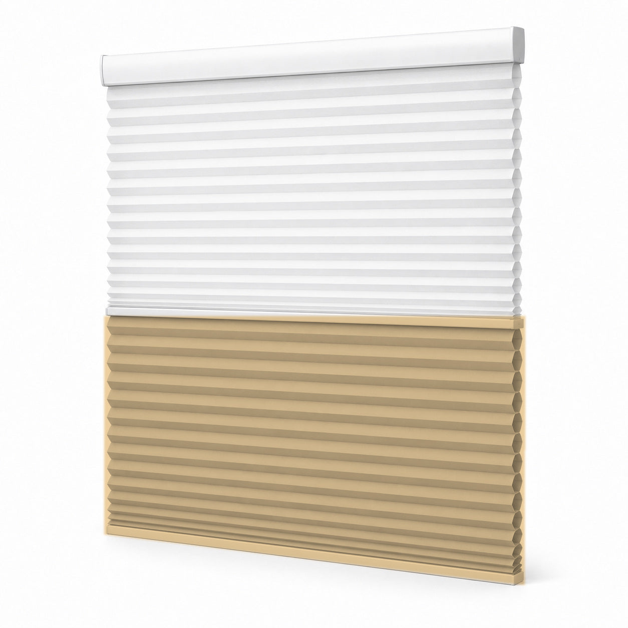 JINK Eclipse 38 mm smart day and night honeycomb shade RYLB002 — Light Khaki, white background, cord-free