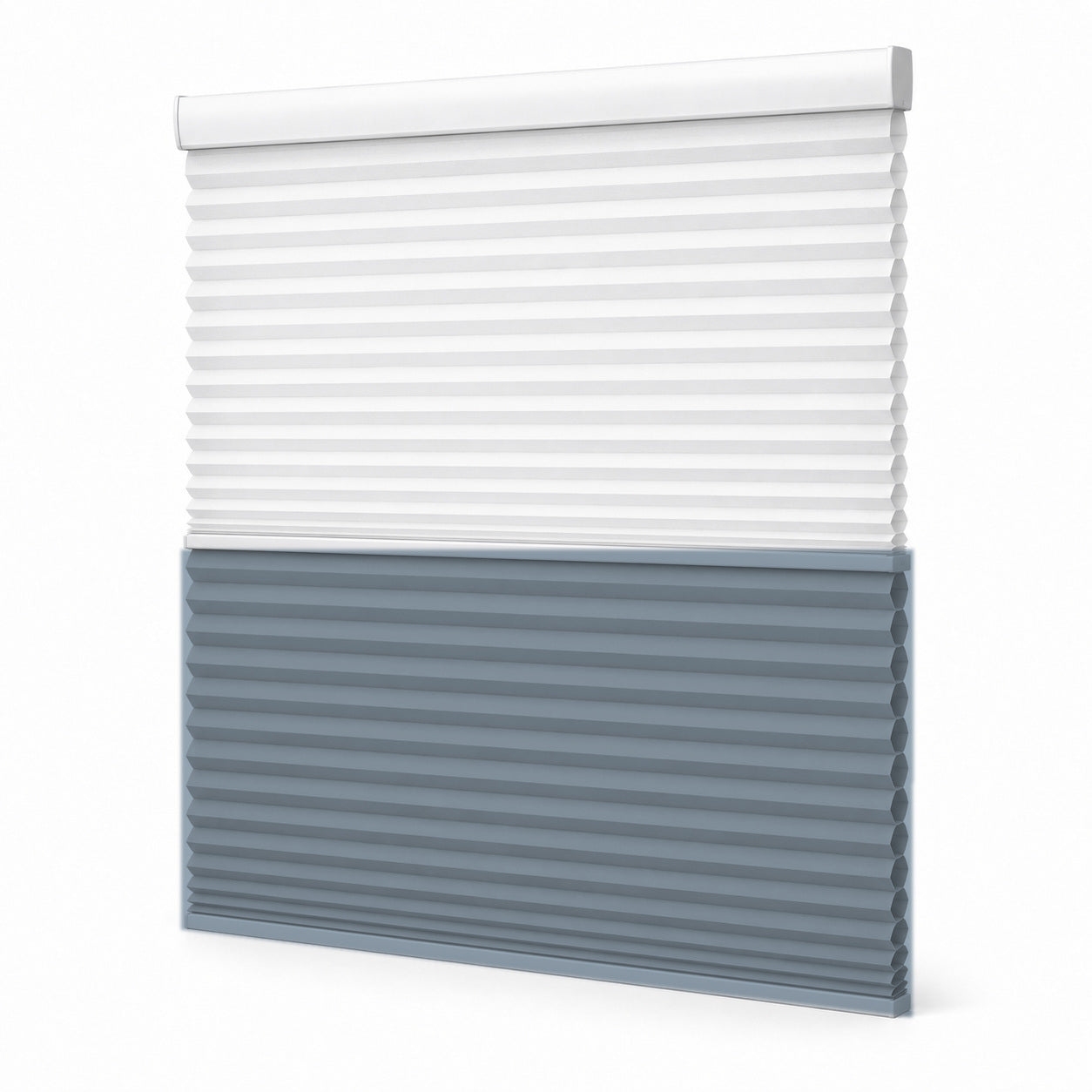 JINK Eclipse 38 mm smart day and night honeycomb shade RYLB008 — Slate Blue Grey, white background, cord-free