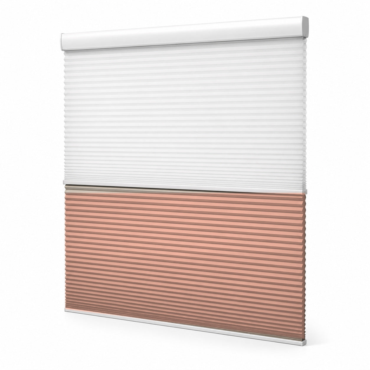 JINK Eclipse smart day and night honeycomb shade FC-12 — Cherry Blossom Pink, selectable color effect image, white background, cord-free