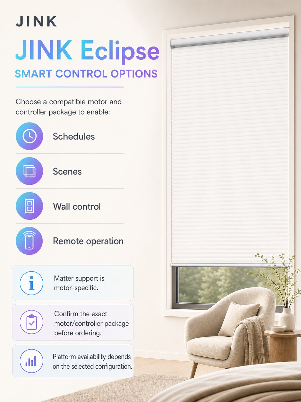 JINK Eclipse smart control options and compatibility conditions