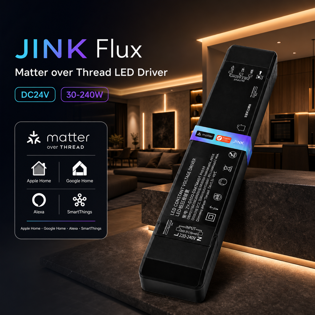 JINK Flux Matter over Thread 30-240W LED driver hero
