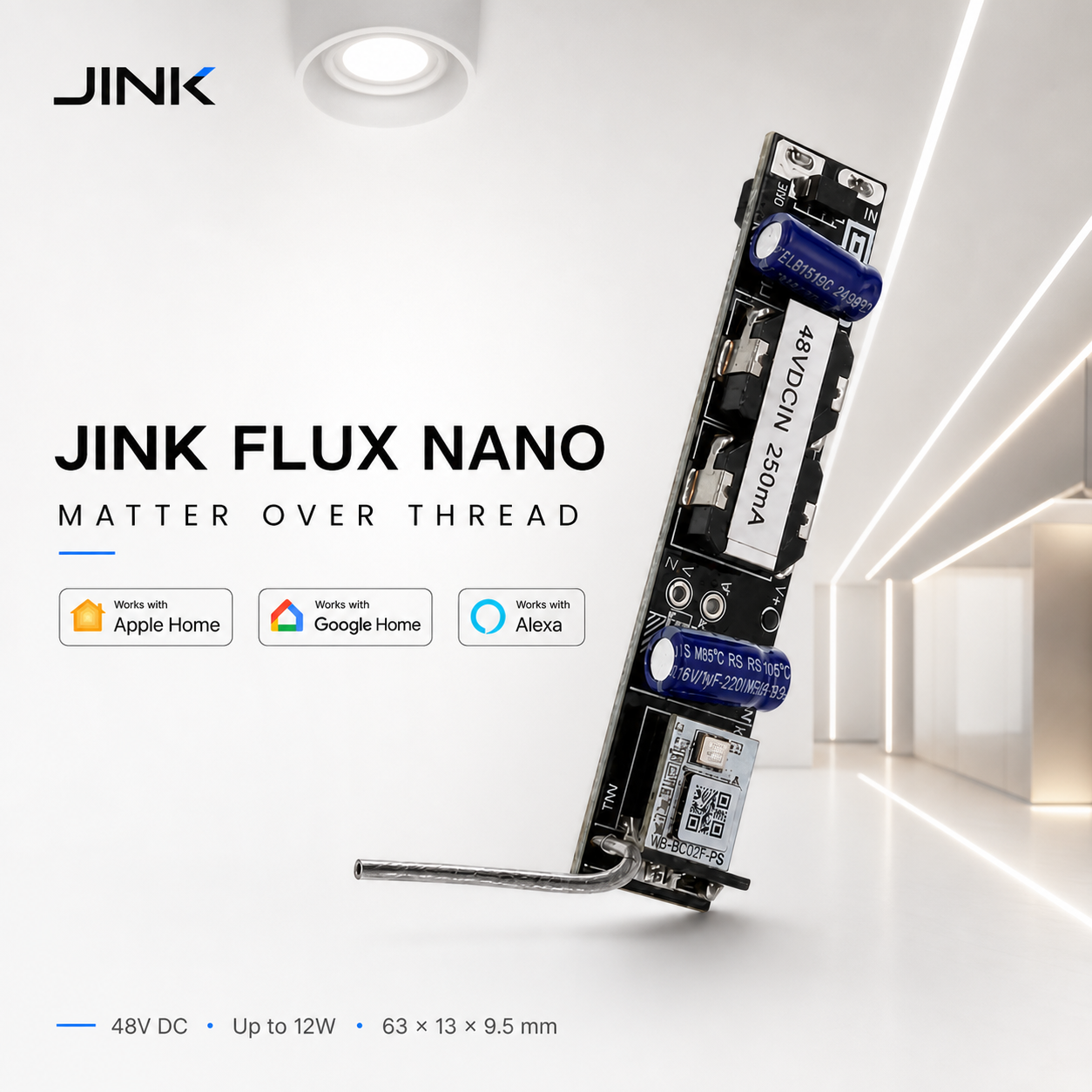 JINK Flux Nano Matter over Thread smart lighting driver composite hero