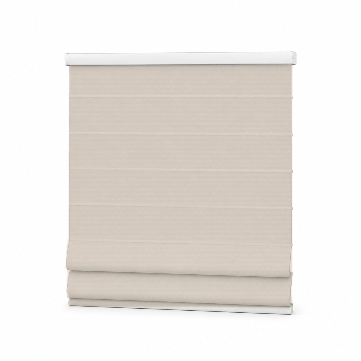 JINK Fold smart motorized Roman shade in GY066-1, cord-free product effect image