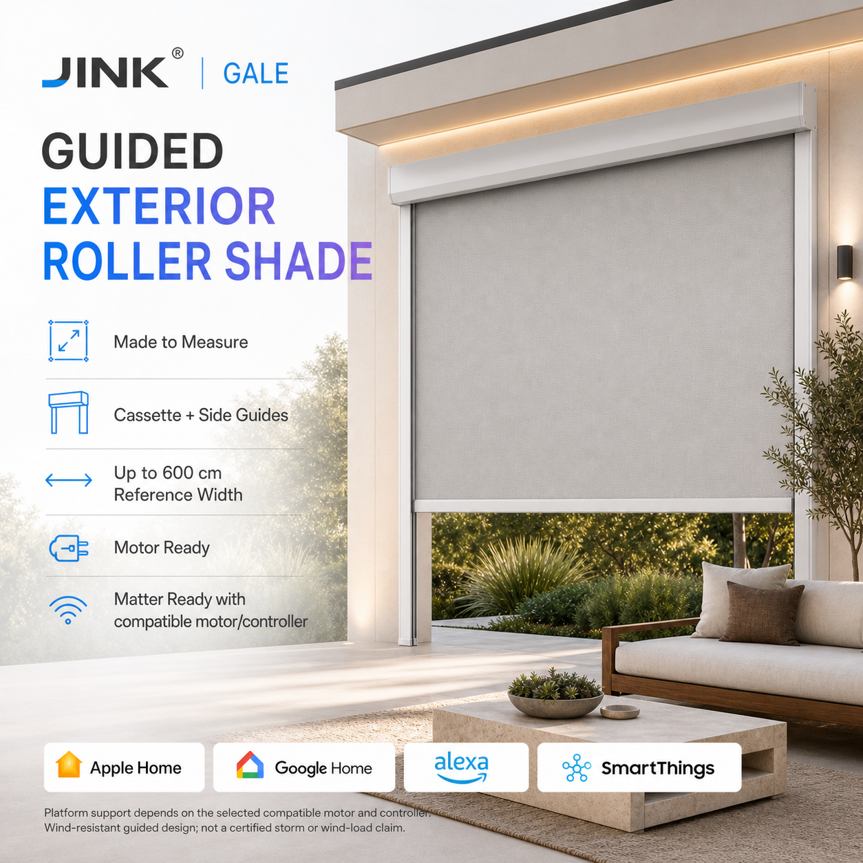 JINK Gale comprehensive Matter-ready exterior roller shade hero