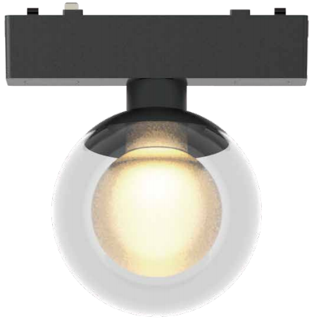 JINK Glide Air Orb 80 glass globe track light in black