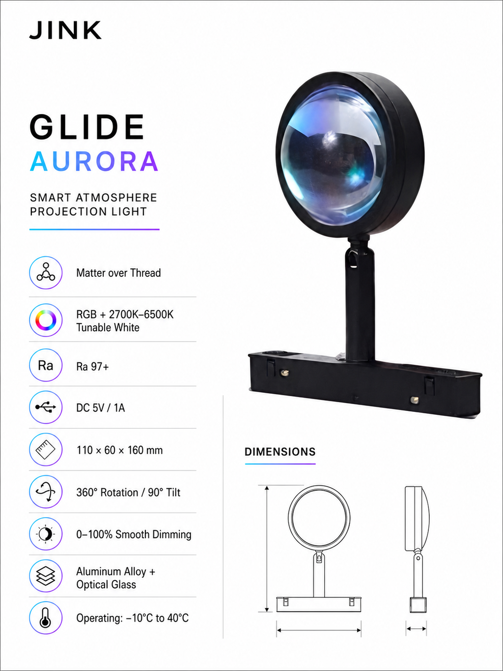 JINK Glide Aurora technical specifications