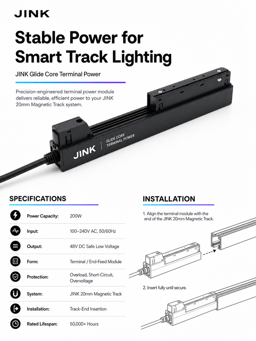 JINK Glide Core Terminal Power specifications