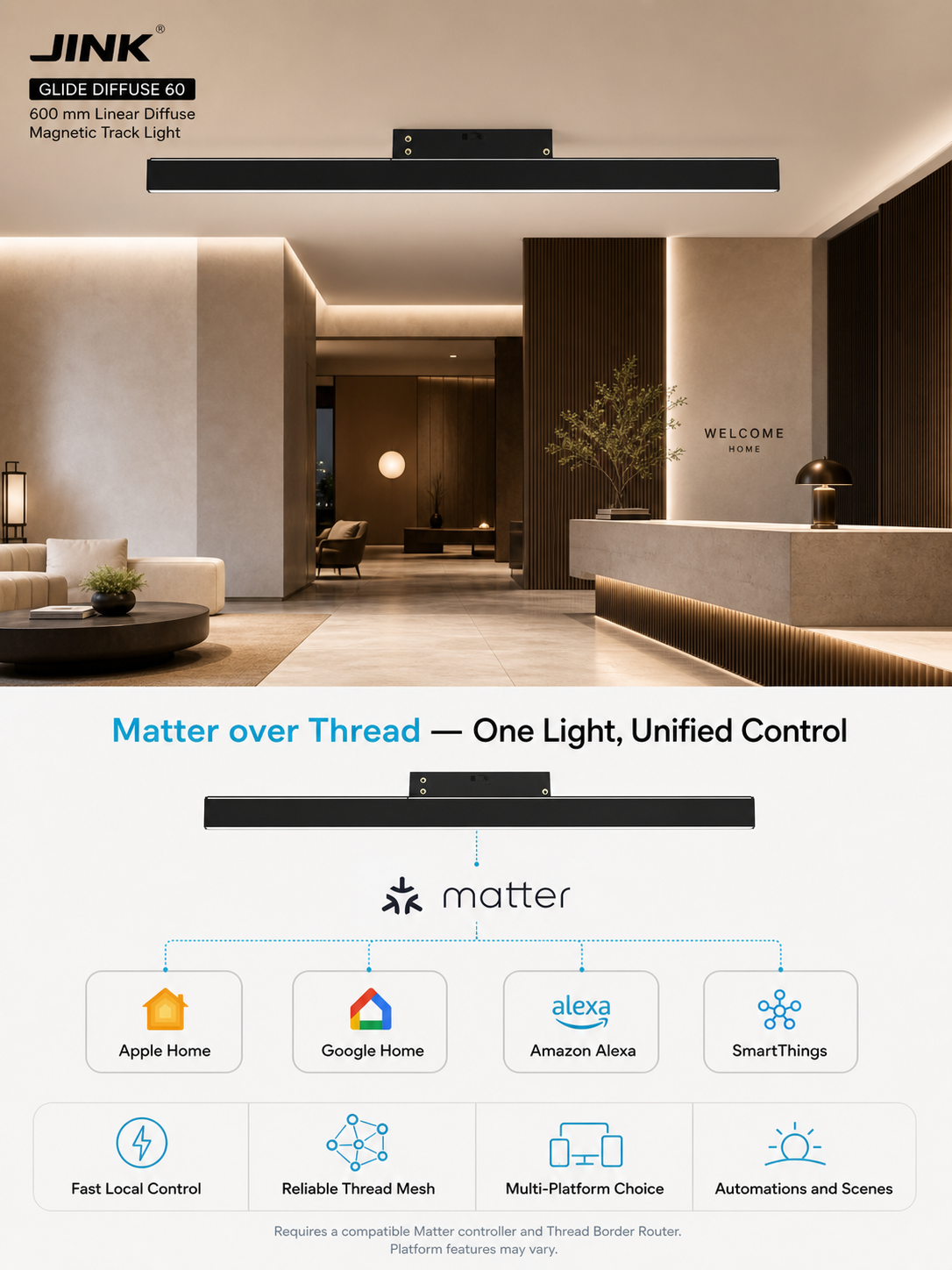 JINK Glide Diffuse 60 Matter platform support