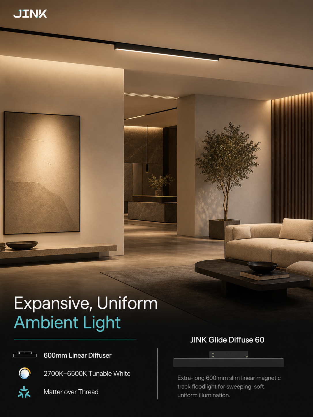 JINK Glide Diffuse 60 expansive ambient scene