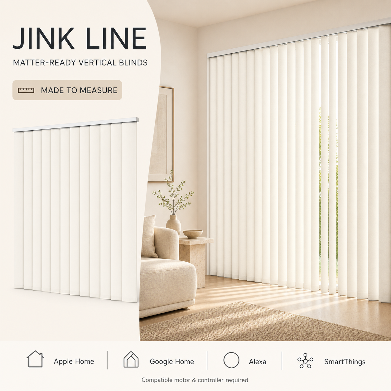 JINK Line Matter-ready vertical blinds with smart home platforms