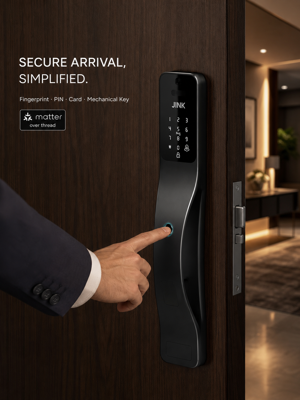JINK Lock Pro fingerprint unlock lifestyle scene