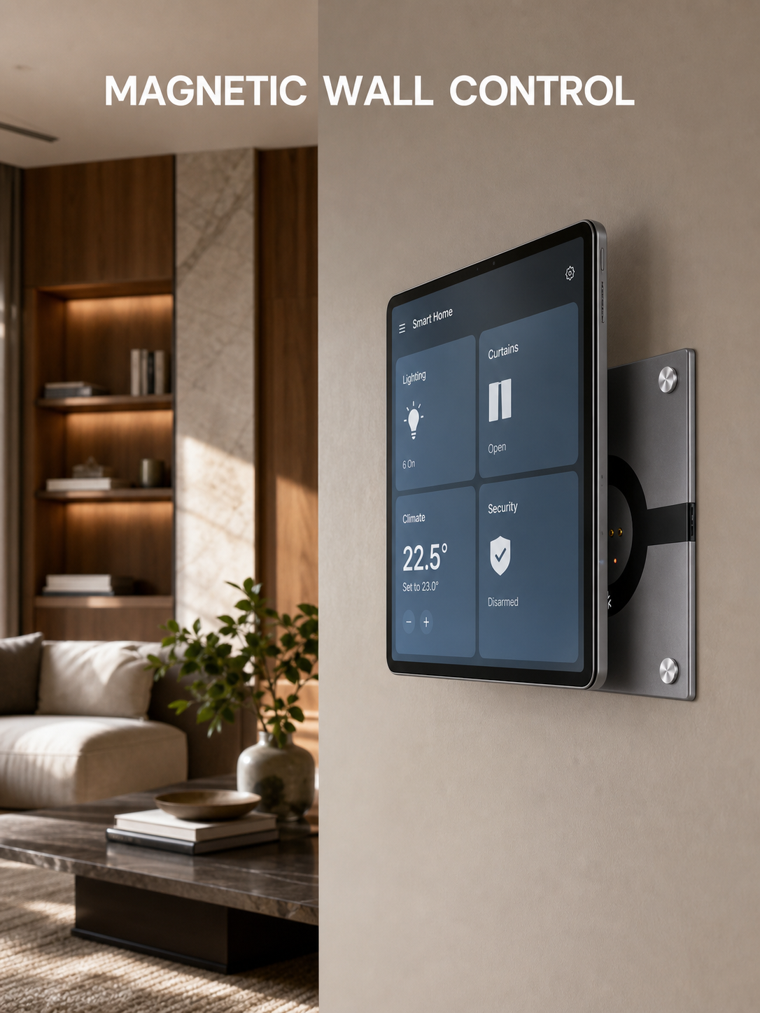 JINK MagSwitch 8E Pro magnetic tablet wall control lifestyle scene