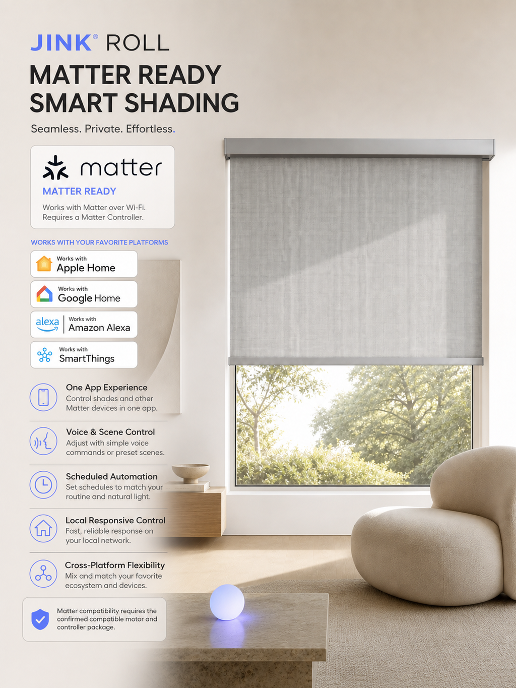 JINK Roll Matter Ready smart home platform compatibility and benefits