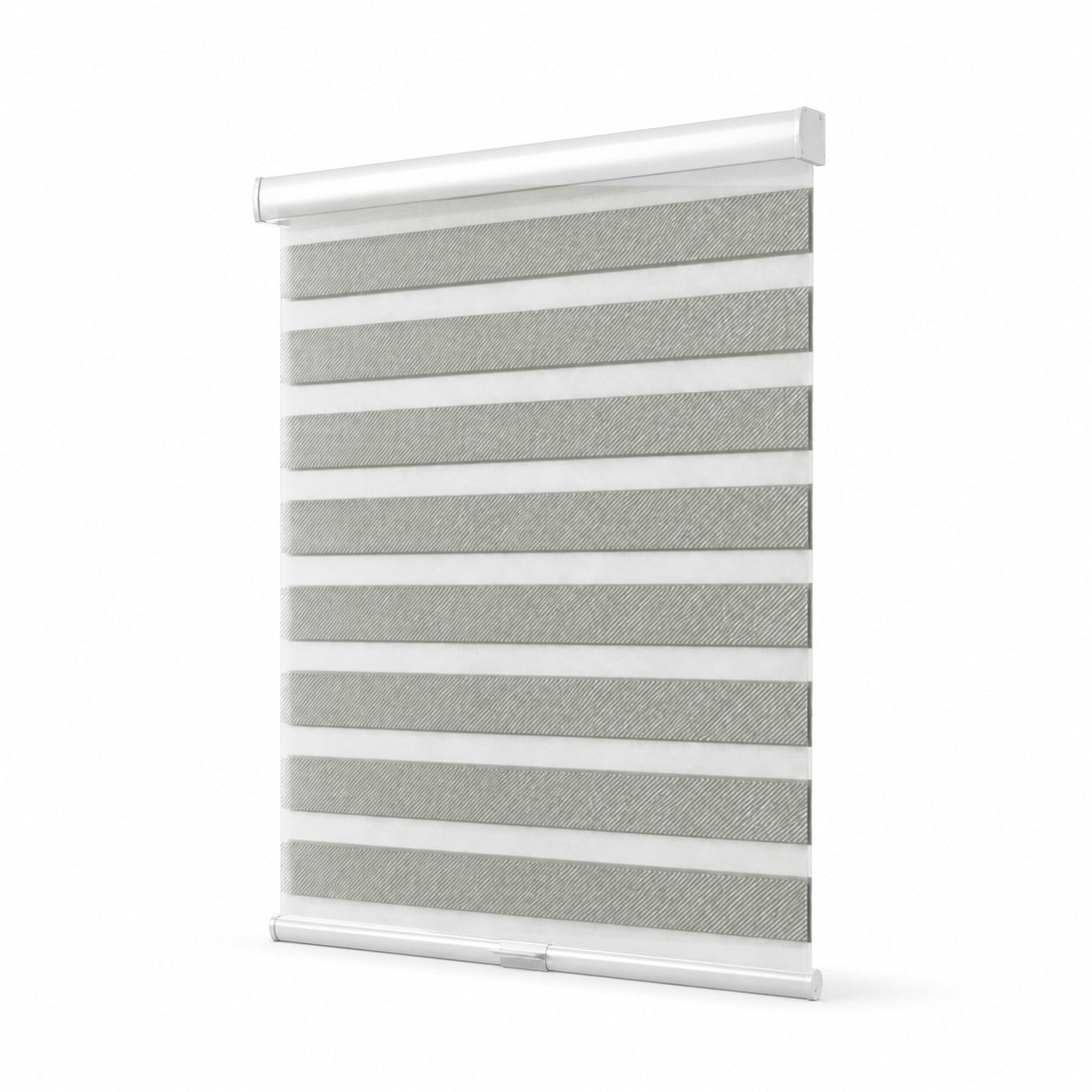 JINK Shift smart motorized zebra shade GY01-1, selectable fabric effect image, white background, cord-free