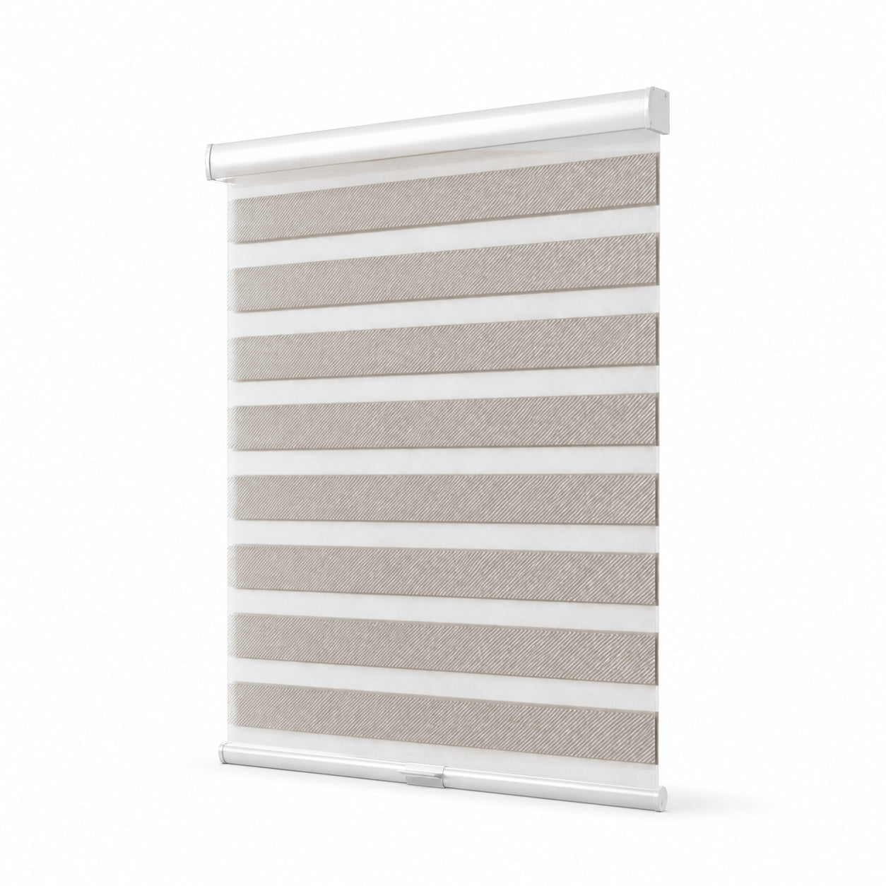 JINK Shift smart motorized zebra shade GY01-3, selectable fabric effect image, white background, cord-free