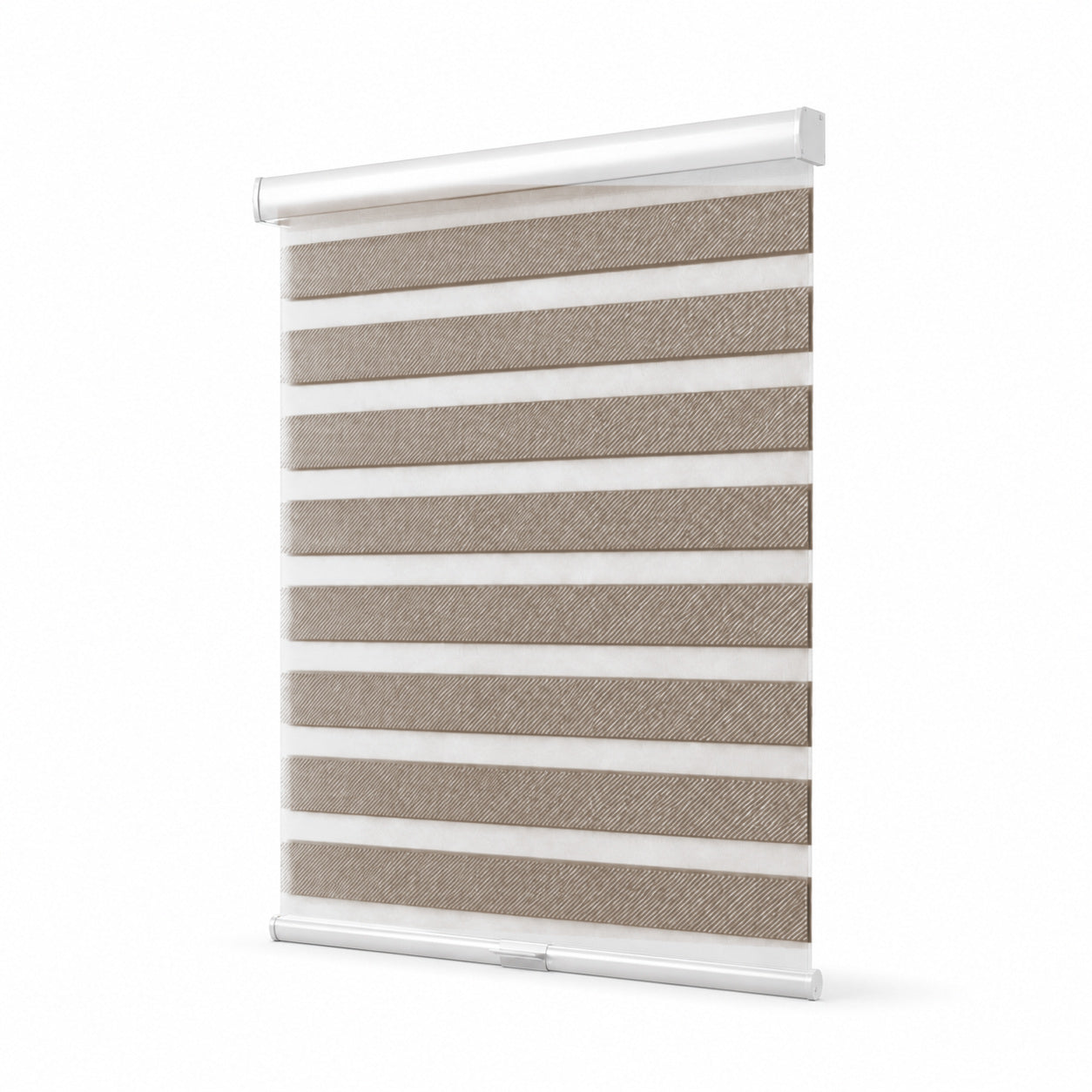 JINK Shift smart motorized zebra shade GY01-4, selectable fabric effect image, white background, cord-free