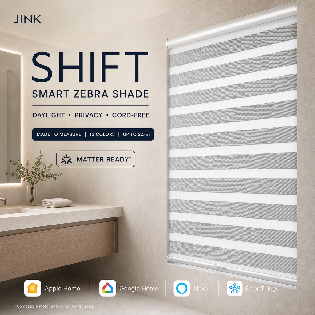 JINK Shift smart zebra shade Matter ready hero