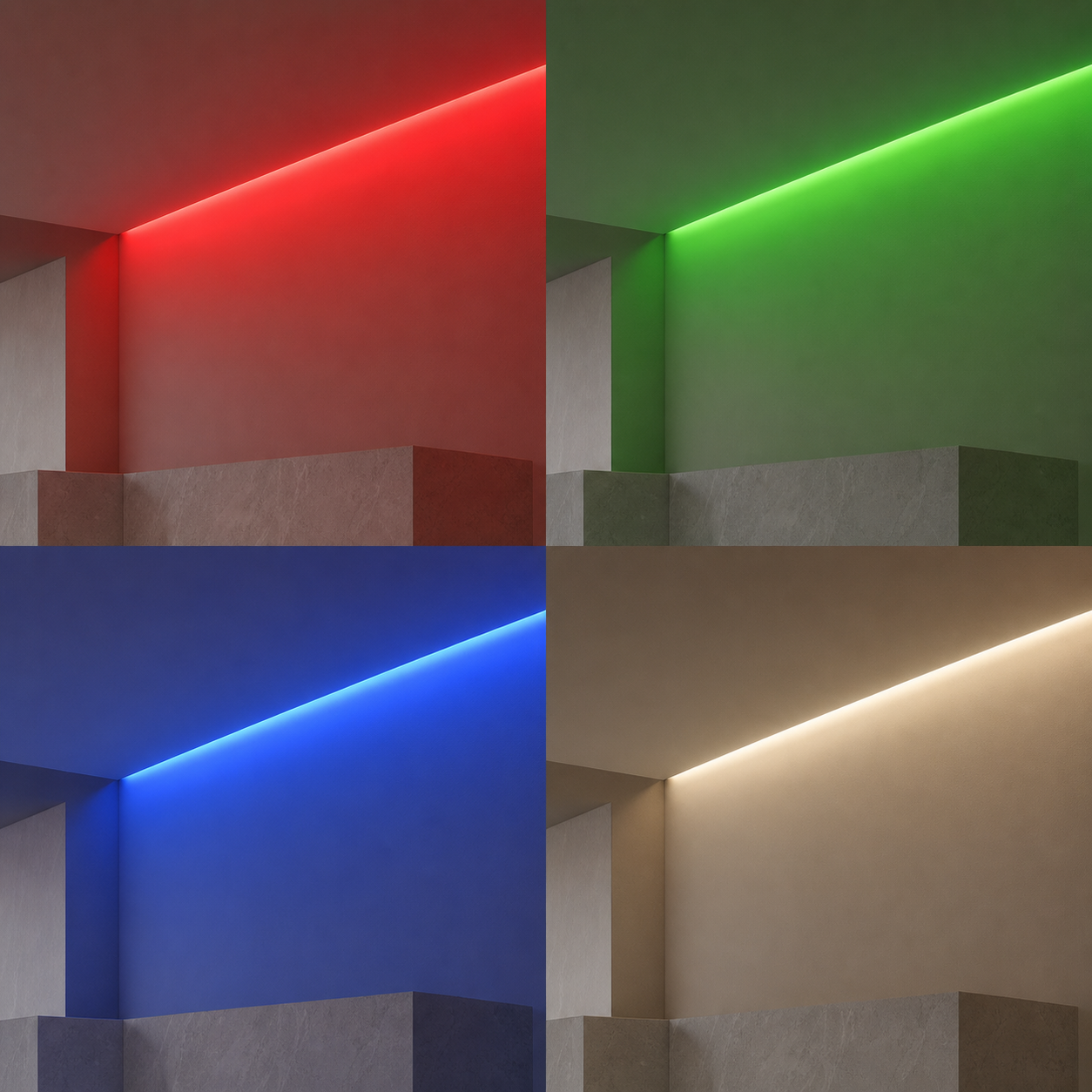JINK full-color LED strip red green blue and warm white modes