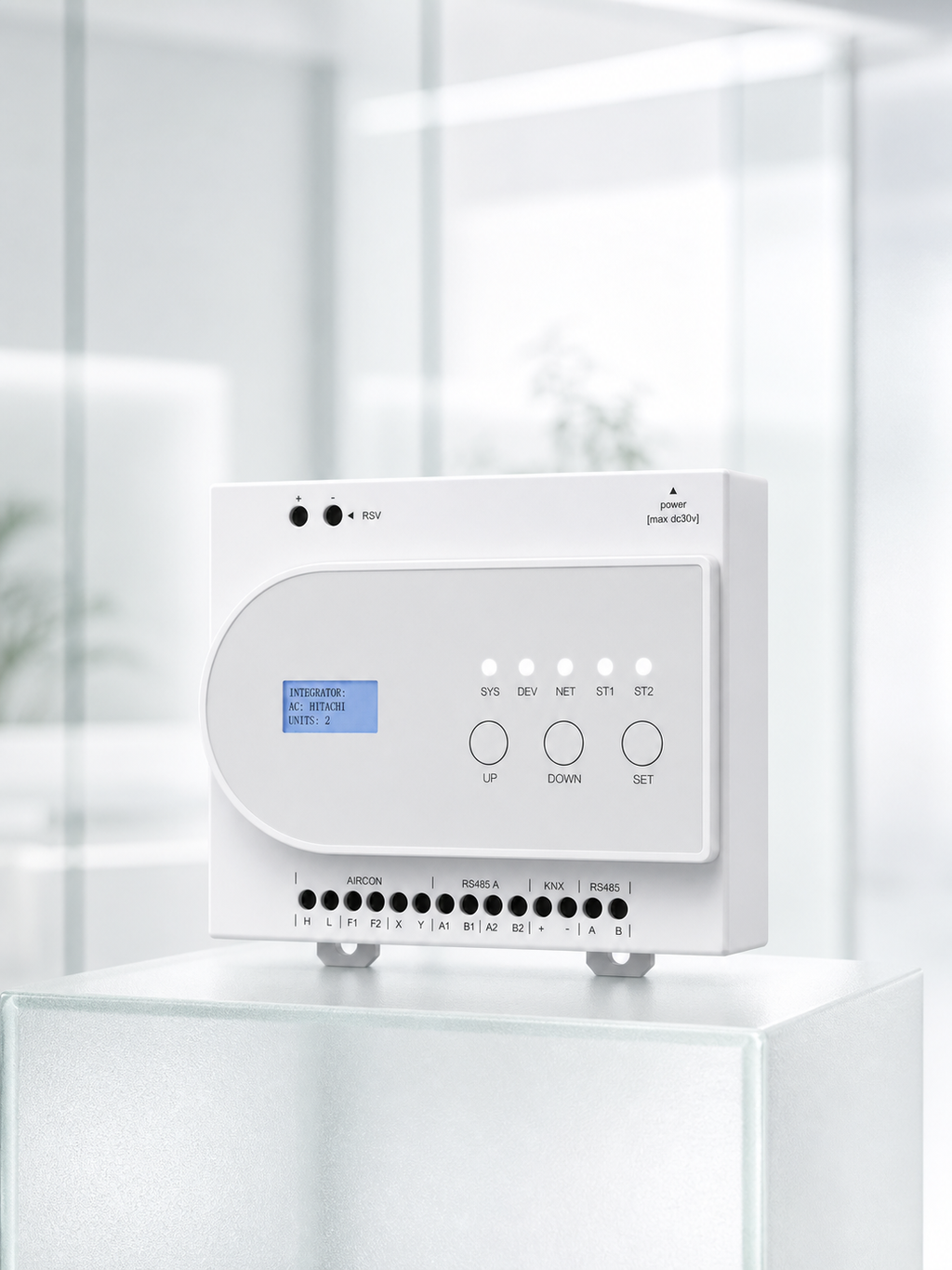 JINK Super Gateway VRF 3-in-1 on frosted glass pedestal