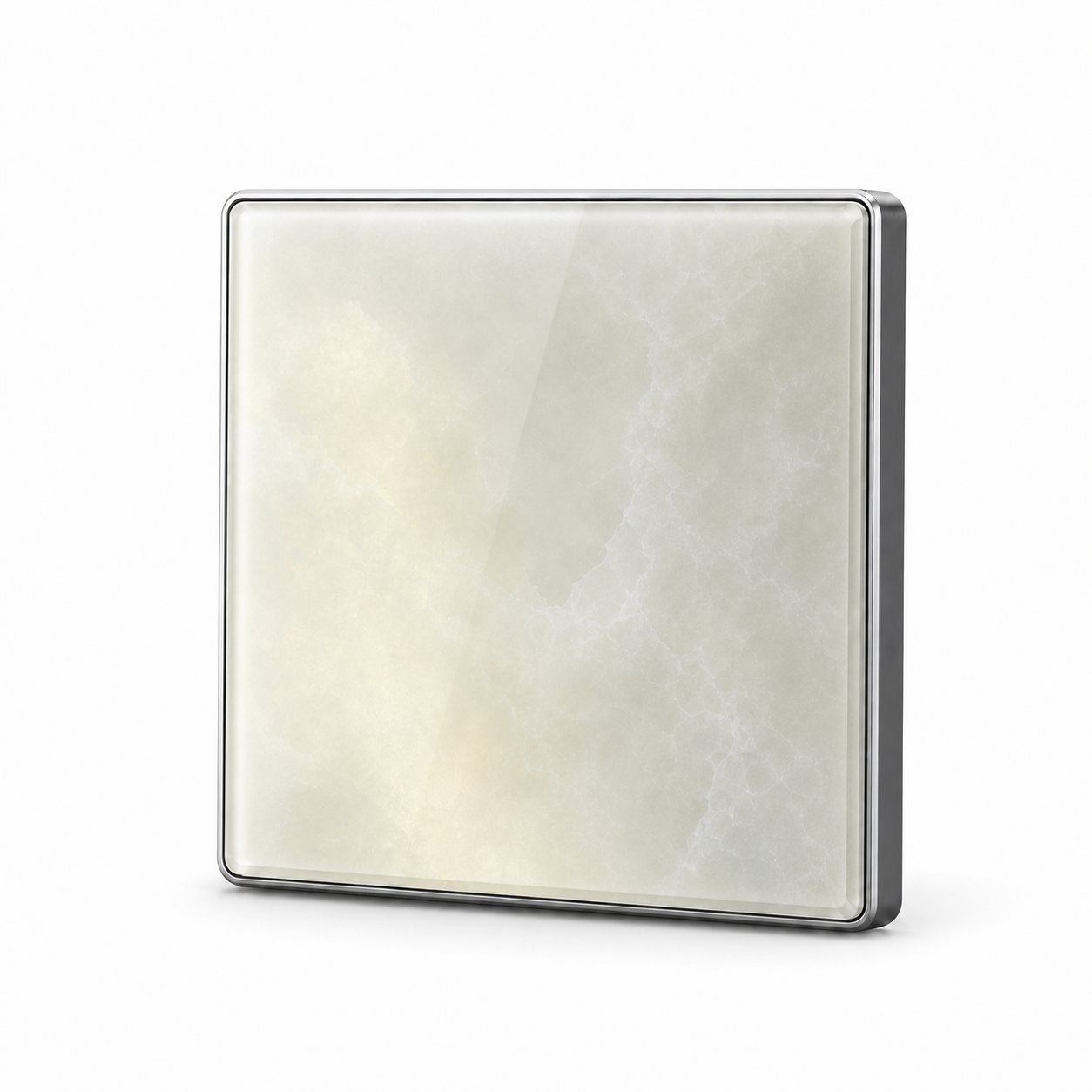 JINK Switch 2.5D 86 x 86 mm custom jade glass panel with silver aluminum frame