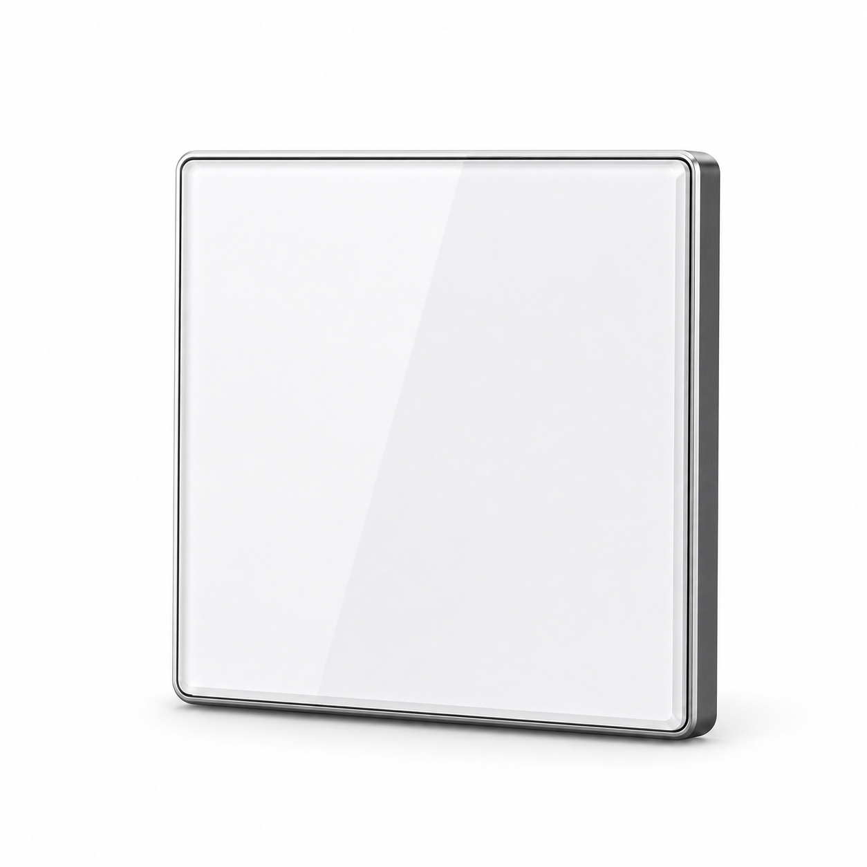 JINK Switch 2.5D 86 x 86 mm glossy white panel with silver aluminum frame