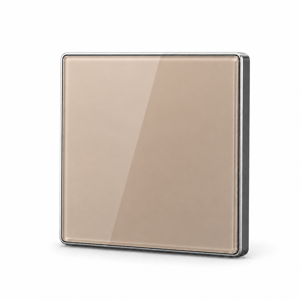 JINK Switch 2.5D 86 x 86 mm warm champagne panel with silver aluminum frame